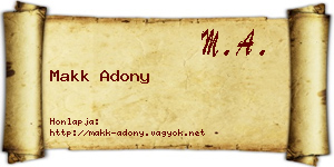 Makk Adony névjegykártya